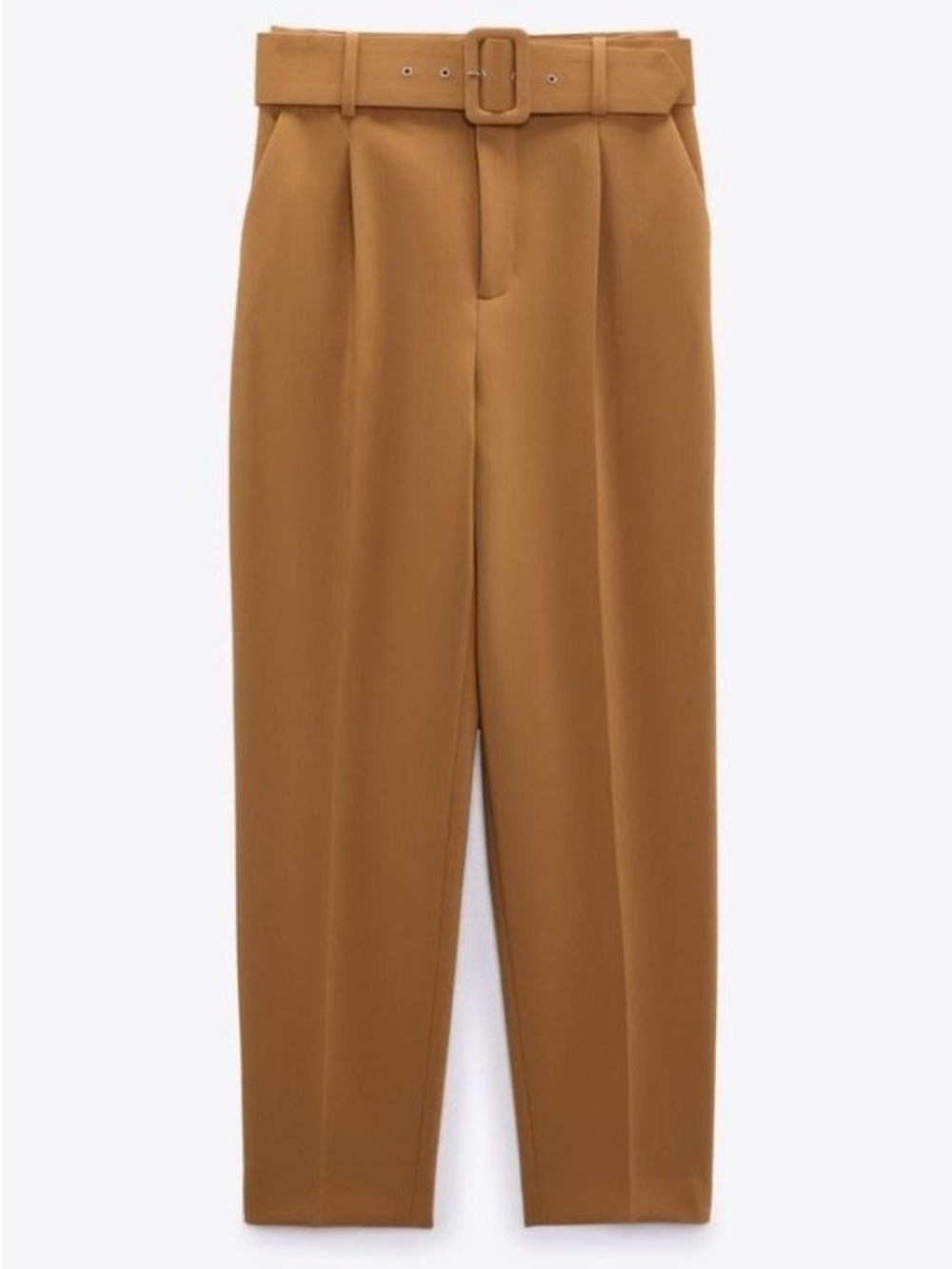 Zara Belted Trousers in Camel